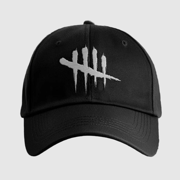 Black cap with a Dead by Daylight logo
