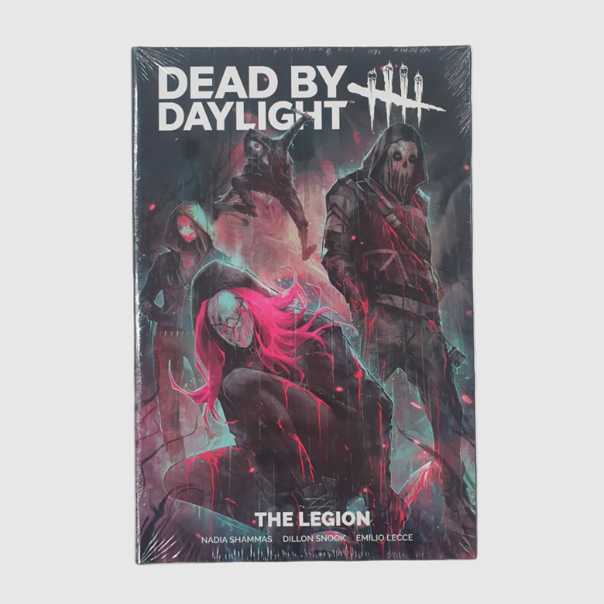 Comic book cover of 'Dead by Daylight' with characters in a dark setting