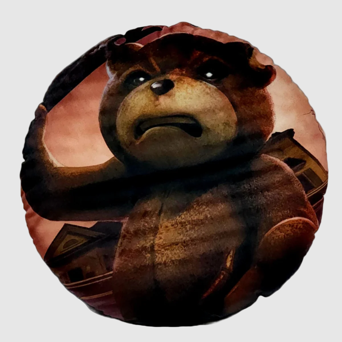 Custom pillow featuring the mischievous Naughty Bear from the game Dead by Daylight.