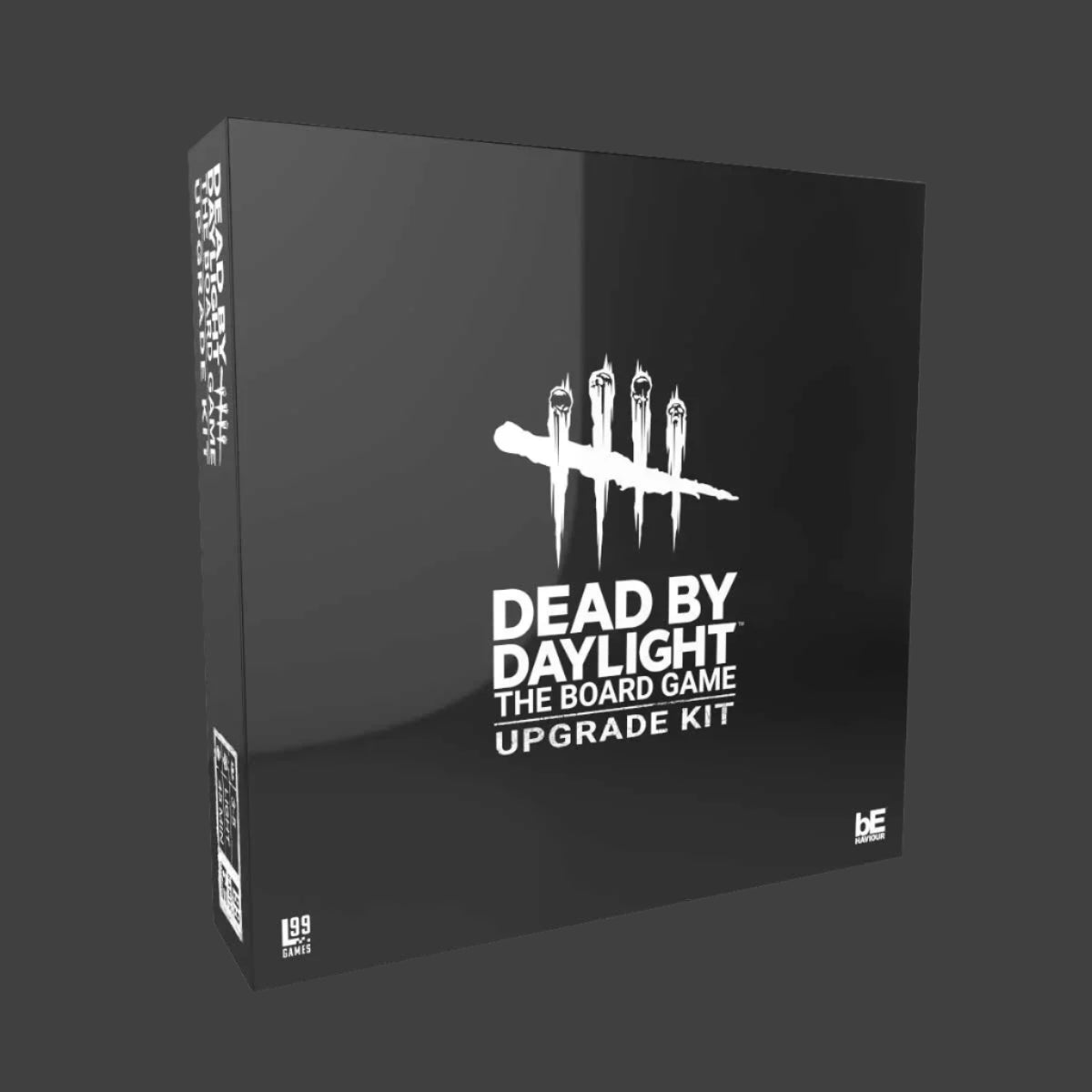 Black box of 'Dead by Daylight' board game upgrade kit with white text and logo.