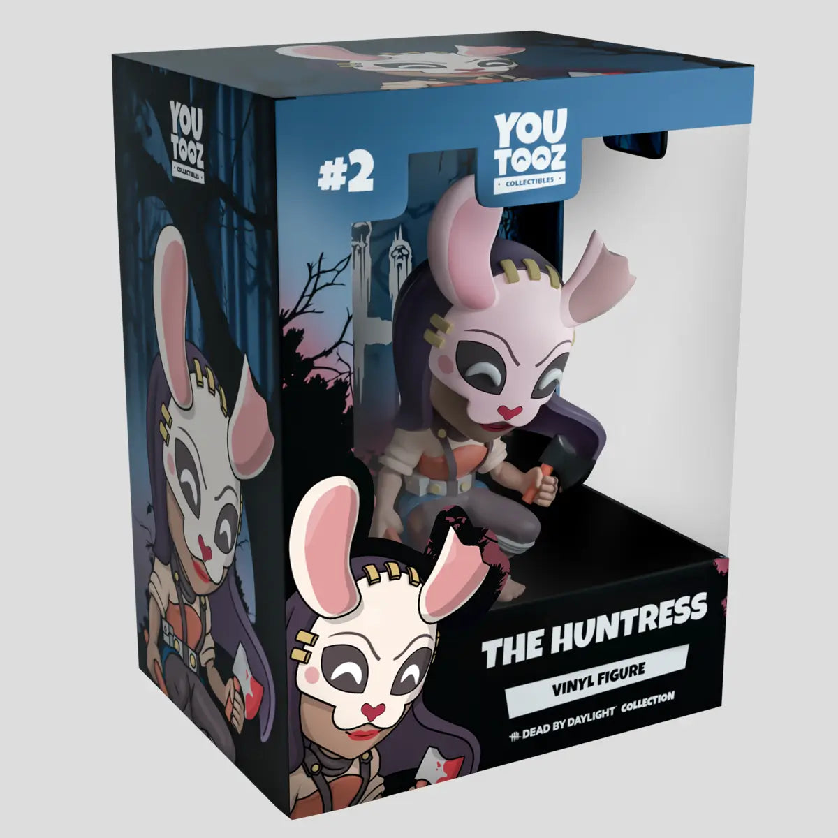 Boxed vinyl figurine of 'The Huntress' by YouTooz from Dead by Daylight universe