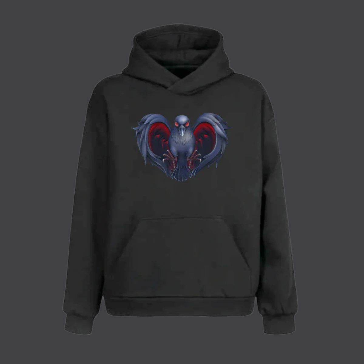 Crow Heart Hoodie - Black