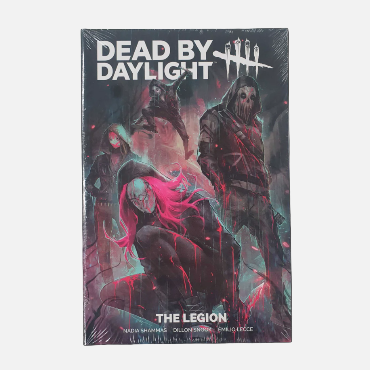Comic book cover of 'Dead by Daylight' with characters in a dark setting