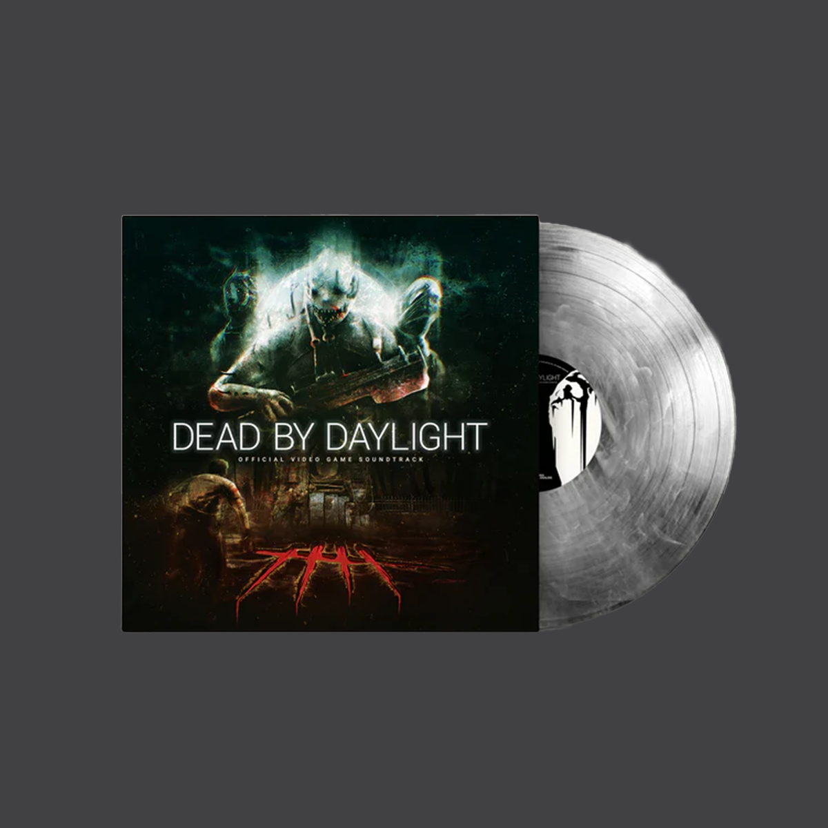 Vinyl record with 'Dead by Daylight' cover art on a dark background