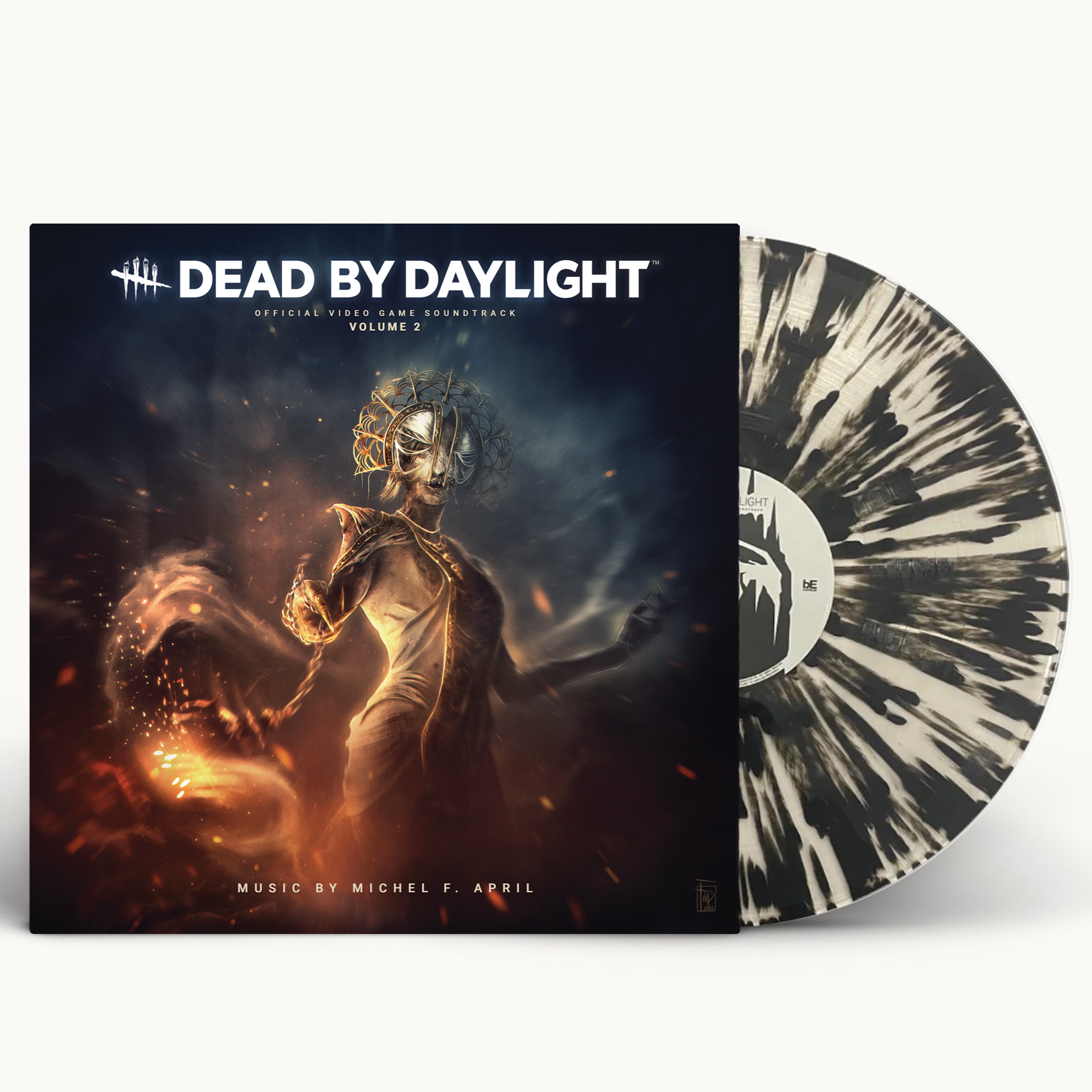 Vinyl record and cover for 'Dead by Daylight' with a dark and intense design.