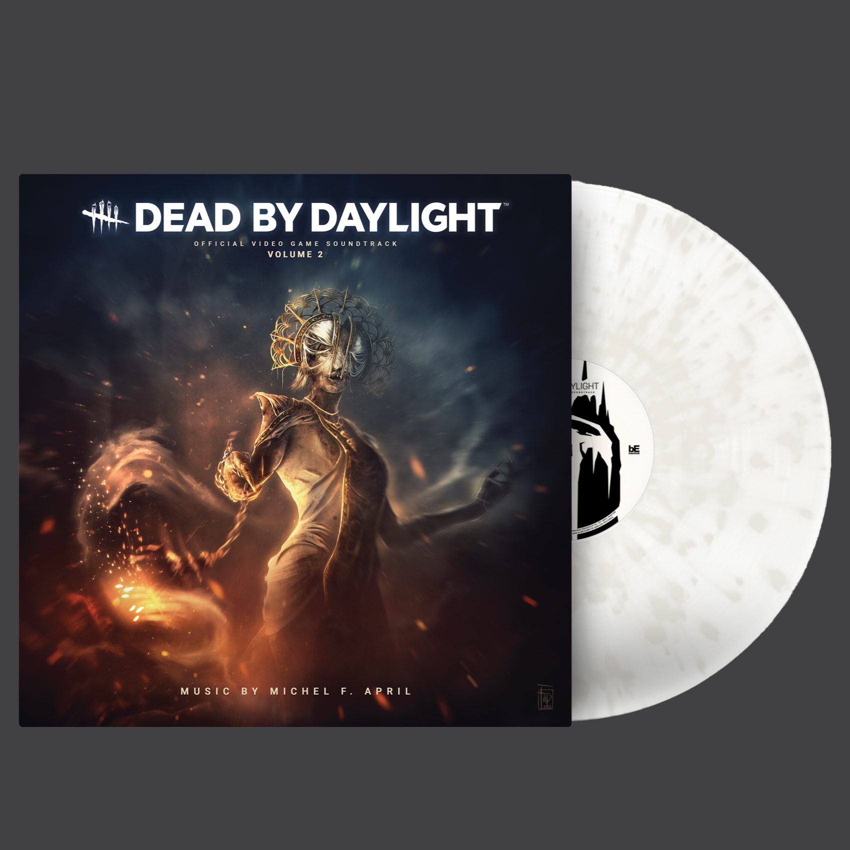 Vinyl record with 'Dead by Daylight' cover art on a gray background