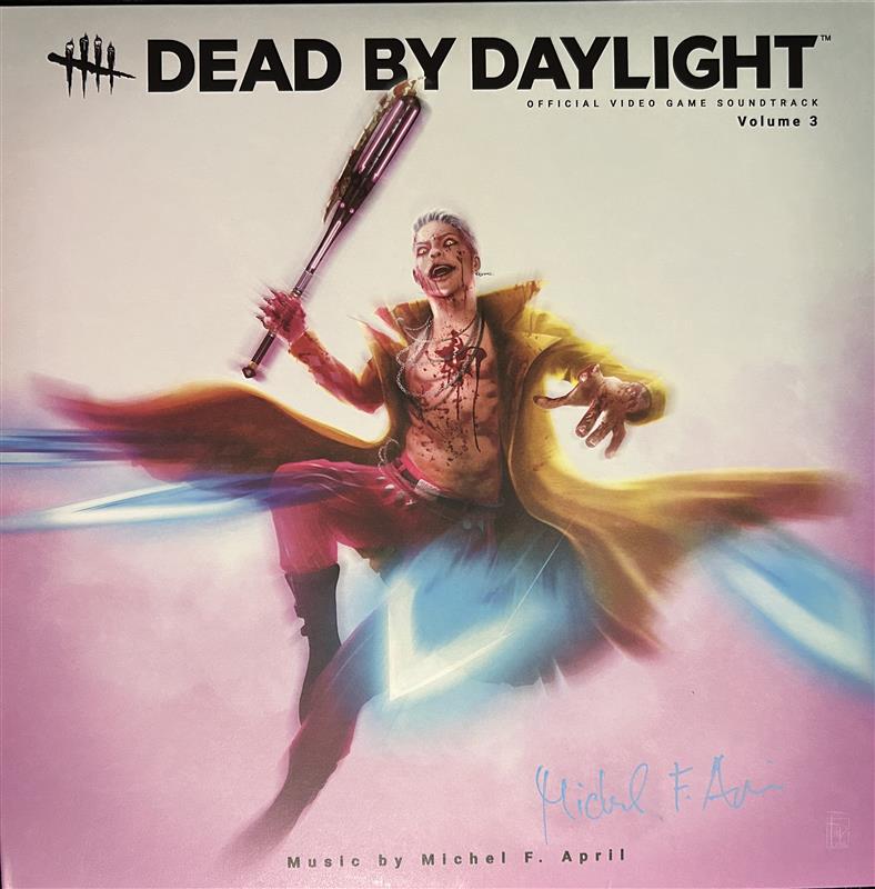 Album cover for 'Dead by Daylight' video game soundtrack with a character holding a weapon.