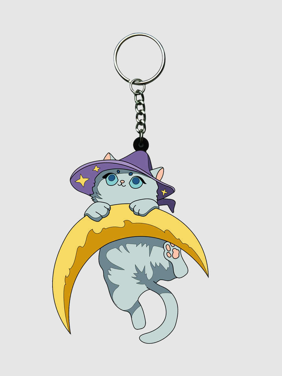 Moon Cat Keychain