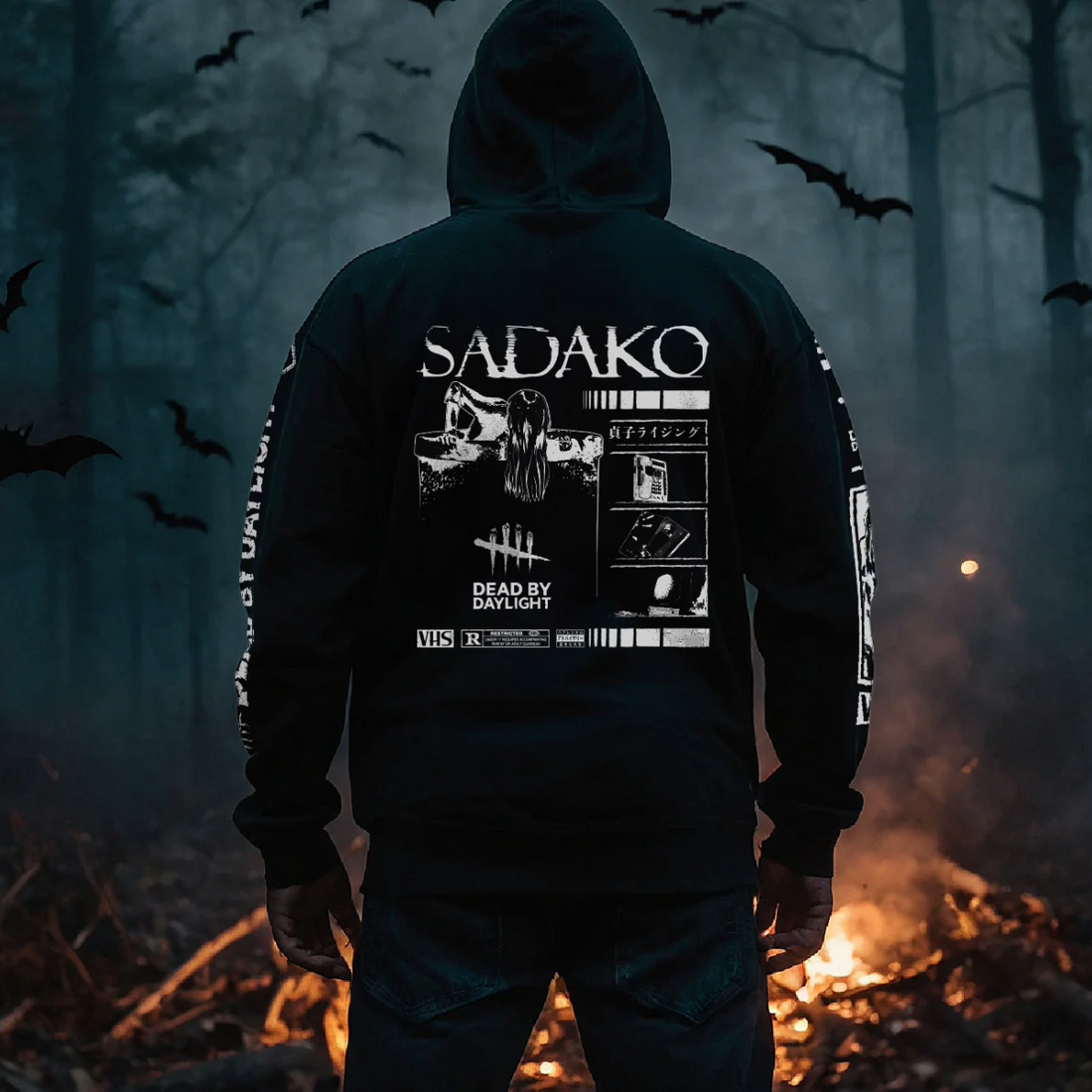 Retro VHS Sadako Hoodie Black