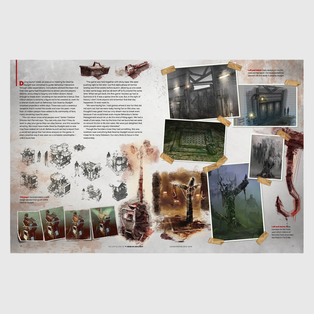 The art and lore of dead by daylight artbook- open book