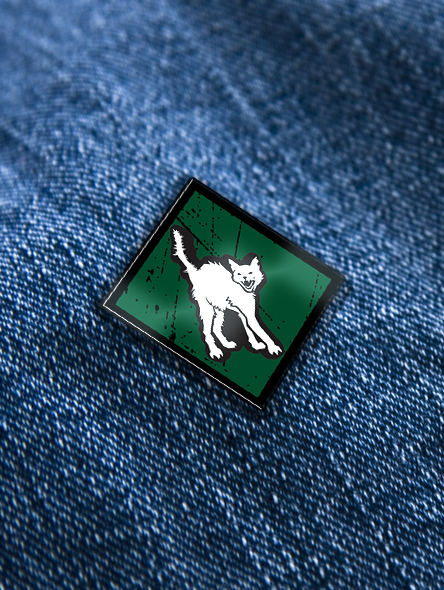 Spine Chill Square Pin Green